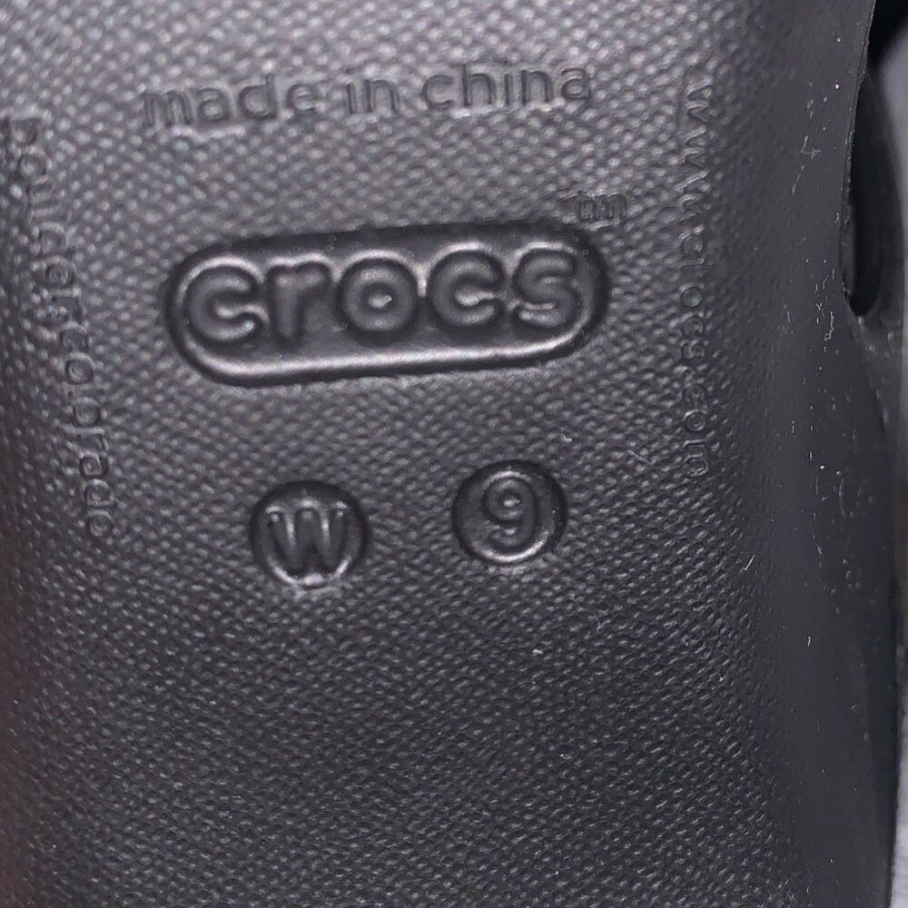 Crocs Cyprus IV Sandals Women's Size 9 Black Strappy Heel Platform Rubber Shoes - Picture 6 of 8